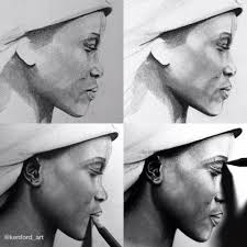 Artwork of the Week!! Sunday, April 7, 2024. [Abstraction in magenta, aqua,  and black] is a drawing, done using felt-tip marker and watercolor washes  by Atelier 17 founder, printmaker Stanley William Hayter (