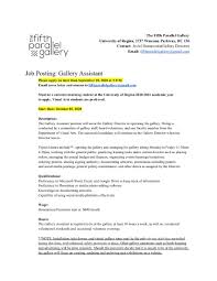 Art gallery assistant cover letter sample cover letter from artist. Hello Everyone The Fifth The Fifth Parallel Gallery Facebook
