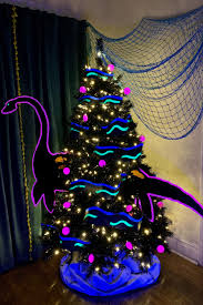 Slumbering Alligator S Neon Nessie Tree Halloween Trees Black Christmas Trees Black Christmas