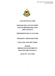 Mengeluarkan visa, pas dan permit kepada warganegara asing yang memasuki malaysia. Soalan Soalan Lazim Bahagian Visa Pas Dan Permit Jabatan Imigresen Malaysia Jim Putrajaya Dikemaskini Pada 30 Julai 2020
