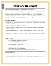 Handout For Classroom Teachers Speech And Language Teacher Classroom Handouts