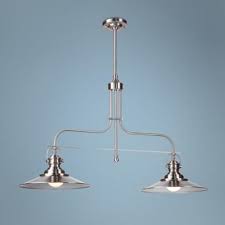 Artcraft Heath 35 Wide Satin Nickel Retro Island Pendant X2601 Lamps Plus Lamps Plus Island Pendants Gas Lights