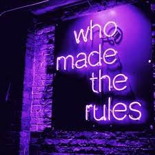 A remarkable wallpaper of a neon signage quote flashing on a brick wall in dark vivid purple aesthetic shades. Image About Pink In Neon Purple Aesthetic By Quotes