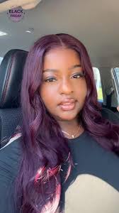This color? Unreal😍Black cherry is serving luxury vibes only!!! Silky,  shiny, and so full💅, Comment “𝐋𝐈𝐍𝐊 “ to get the same hair link!,  🔥24inch glueless bye bye knots black cherry wig slayed by ...