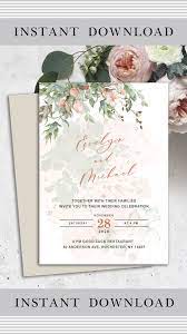 Boho Wedding Invitation Template Rustic Wedding Invite Floral Wedding Invitation Instant Download Wedding Invitation Cards Wedding Name Cards Free Printable Wedding Invitations