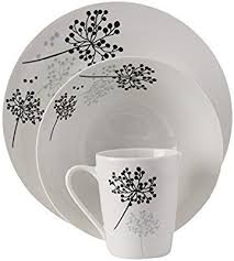 Black And White Melamine Dinnerware Sets Amazon Com Gibson Home Netherwood 12 Piece Dinnerware Set White Dinnerware Sets Dinnerware Set Gibson Home