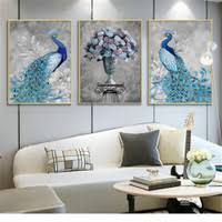 Peacock decor wall pictures abstract paintings on canvas original art animal art gold art framed wall art home decor. Peacock Wall Decor Wish