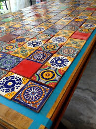 Mexican Tiled Table Mexican Decor Tile Tables Mosaic