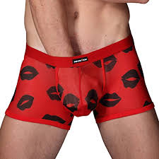Jack Smith Lips Pattern Men S See Through Underwear Trunks Boxer Briefs Red