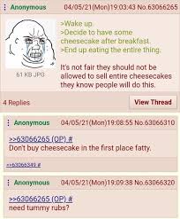 A balanced diet includes foods from five groups and fulfills all of a person's nutritional needs. Anon Consumes A High Calorie Diet On A Consistent Basis Thus Resulting In Excess Weight Gain R Greentext Greentext Stories Know Your Meme