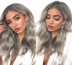 Ombre hair color for brunettes. Amazon Com Lanova Silver Ash Blonde Wigs With Dark Roots Ombre Synthetic Hair Wavy Wig Mixed Blonde Hair Wig Middle Part 18 Inch Lanova 032 Beauty