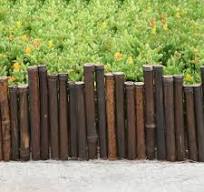 Caramel Brown Bamboo Border Edging - 7/8" D x 8" H x 23" L (12-Piece Case,  Total 23FT)