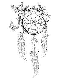 Dreamcatcher to print and color : Dreamcatcher Coloring Pages For Adults