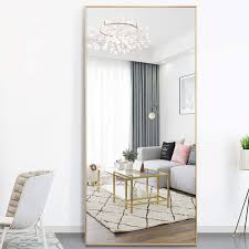 Find ideas and inspiration for oversized floor mirror whether you want inspiration for planning oversized floor mirror or are building designer oversized. Neutype Full Length Wall Mirror 71 X 32 Simple Oversized Floor Mirror Thin Aluminum Alloy Brushed Sleek Frame Rectangle Dressing Mirror With Bracket Hanging Or Leaning Against Wall Gold Walmart Com