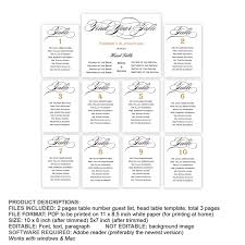 Wedding Table Name Guest List Template Wedding Seating
