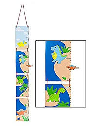 kids dinosaur themed height growth chart for boys bedroom or baby nursery