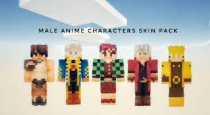 Kimetsu no yaiba and more! The Male Anime Characters Skin Pack Minecraft Pe