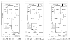 Browse this special collection of floor plans or refine your plan search. 35 X65 Three Various Types Of 3 Bedroom Single Story Ground Floor House Plan Autocad Dwg File Cadbull