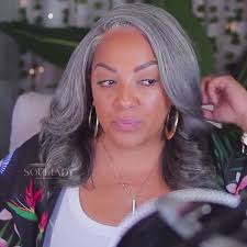 Gray Wig for Seniors 5x5 HD Lace Wigs Shoulder-Length Salt and Pepper Loose  Wave Human Hair Wigs