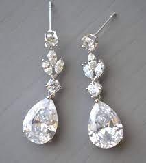 Boucles d'oreilles nouées en or jaune et blanc 14k, décorées de cristaux. Boucles D Oreilles Mariage Cristal Swarovski Eleonore