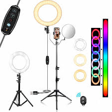 China 10 Selfie Ring Light Rgb Dimmable Led Ring Light With Tripod Stand For Youtube Video Live Steaming With Cell Phone Holder And Bluetooth China Flash Light And Led Ring Light Price