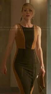 Margaux S Black And Tan Colorblock Dress On Revenge Revenge Fashion Fashion Outfits Vestidos