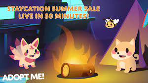 Adopt cute pets decorate your home explore the world of adopt me! Adopt Me On Twitter The Staycation Summer Sale Will Be Live In 30 Minutes Https T Co Uwwmltng8y