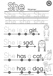 Beginning Reading 14 She English Unite Kindergarten Reading Worksheets Learning English For Kids Sight Word Worksheets