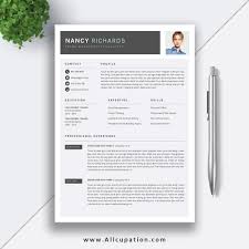 Simple And Professional Resume Template Word Cv Template Cover Letter Modern Resume Teacher Resume Instant Download Nancy Allcupation Optimized Resume Templates For Higher Employability
