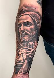 San Judas Tattoo. Had alot of fun doing this 💪🏽 Text: (626)603-9188 for  bookings #tattoos #greytheorystudio #adrianlazaro #sanjudas #tatuajes #fyp