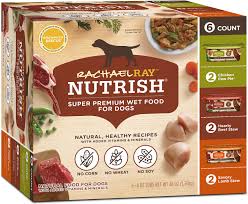 The brand of pet food includes four different product lines for dogs: Rachael Ray Nutrish Natural Variety Pack Wet Dog Food Free Shipping Chewy