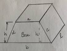 To find bases of a trapezoid (trapezium uk) with height, diagonals and angle between them. What Is The Surface Area Formula For A Trapezoidal Prism Socratic