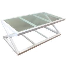 Bring high style to the living room with this bold contemporary pedestal coffee table. White Valencia Birch Wood Glass Coffee Table Temple Webster