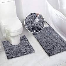 These bathroom mats don't offer the same softness as cotton or memory foam bath mats. Amazon Com Bathroom Rugs Bath Mat Set For Bathroom 2 Piece Grey Kitchen Dining