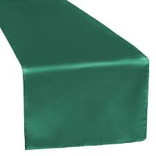 Satin Runner Emerald Green At Cv Linens In 2020 Green Table Runner Table Runners Table Overlays