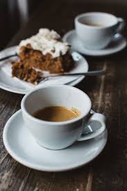Close Up Of Espresso Coffee With Cake Behind Food Pictures Foodiesfeed Free Food Photos Food Dessert Photography Food Photo
