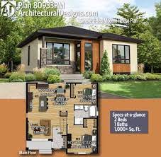 Put simply, contemporary house plans are the homes of today. Architectural Designs Modern House Plan 80933pm Gives You 2 Bedrooms 1 Baths And 1 000 Sq Ft Ready House Layouts House Layout Plans House Designs Exterior