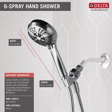Hand Shower 2 5 Gpm 6 Setting 75605d Delta Faucet Delta Faucets Hand Shower Shower Bars