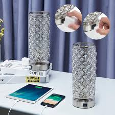 Crystal Table Lamp Set Of 2 With Usb Cha Buy Online In Gibraltar At Desertcart