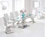 Modern glass dining table with mirrored base stands. Glass Extending Table Chair Sets Oak Furniture Superstore