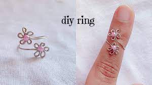 Once you have enough beads, string on your clay rose. Diy Ring How To Make Simple Wire Flower Ring Wire Wrapped Adjustable Ring Cute Toe Ring Youtube