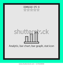 Analytic Bar Chart Stat Icon Line Stock Vector Royalty Free