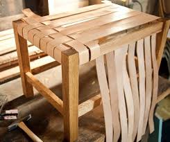 Diy Matt S Woven Leather Stool Upcycled Furniture Diy Leather Stool Woven Furniture