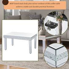 Lostcat 35 Inch Glass Mirrored Coffee Table, Modern Cocktail Table with  Crystal Design and Adjustable Height Legs, Coffee Tables for Living Room,  Bedroom and Small Apartment, Silver : Amazon.ca: Home
