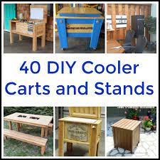 Diy outdoor beverage table with a hidden surprise. 40 Diy Cooler Carts And Stands