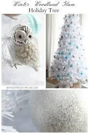 Winter Woodland Glam White Christmas Tree Setting For Four
