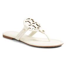 Tory Burch White Miller Flip Flop Sandals