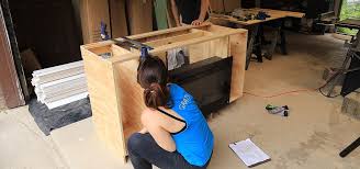 When the tv goes back down, the guides will set the lid gently back down in the closed position. Bus Build Custom Tv Lift Cabinet Free Plans S03e17 Rehabit8