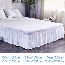 Brimming with classic style, this lovely bed skirt brings tailored lines to your guest room or master suite and is the perfect finishing touch for your bedroom decor. Wrap Around Hotel Queen Size Bed Skirt White Bed Shirt Without Surface Elastic Band Single Queen King Easy On Easy Off Bed Skirt Bed Skirt Aliexpress