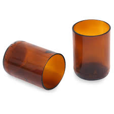 Amazon.com: NOVICA Tawny Brown (Pair) Recycled Glass Tumblers ...